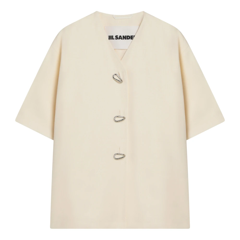 Jil Sander Single-Breasted Jas White Dames