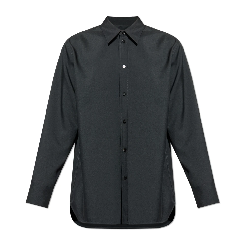 Jil Sander Herr Svart Skjortor Xl, Läder, Ullskjorta