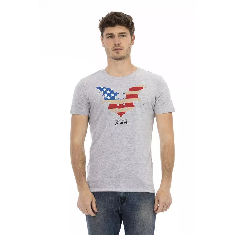 Trussardi Mannelijk Grijs Tops Heren, Xl, Katoen, Action T-Shirt