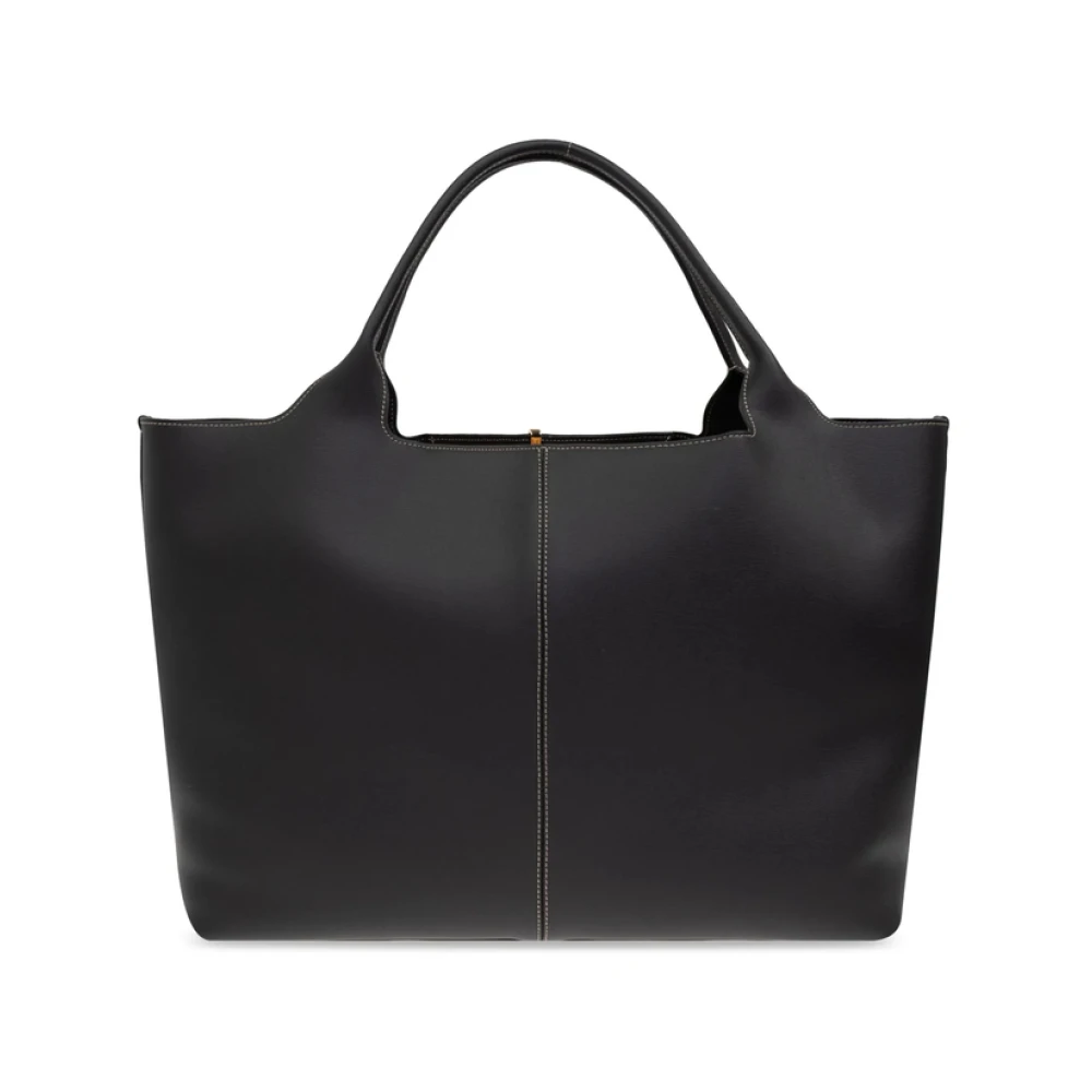 TOD'S Zwarte Tote Tas met Magnetische Sluiting Black Dames