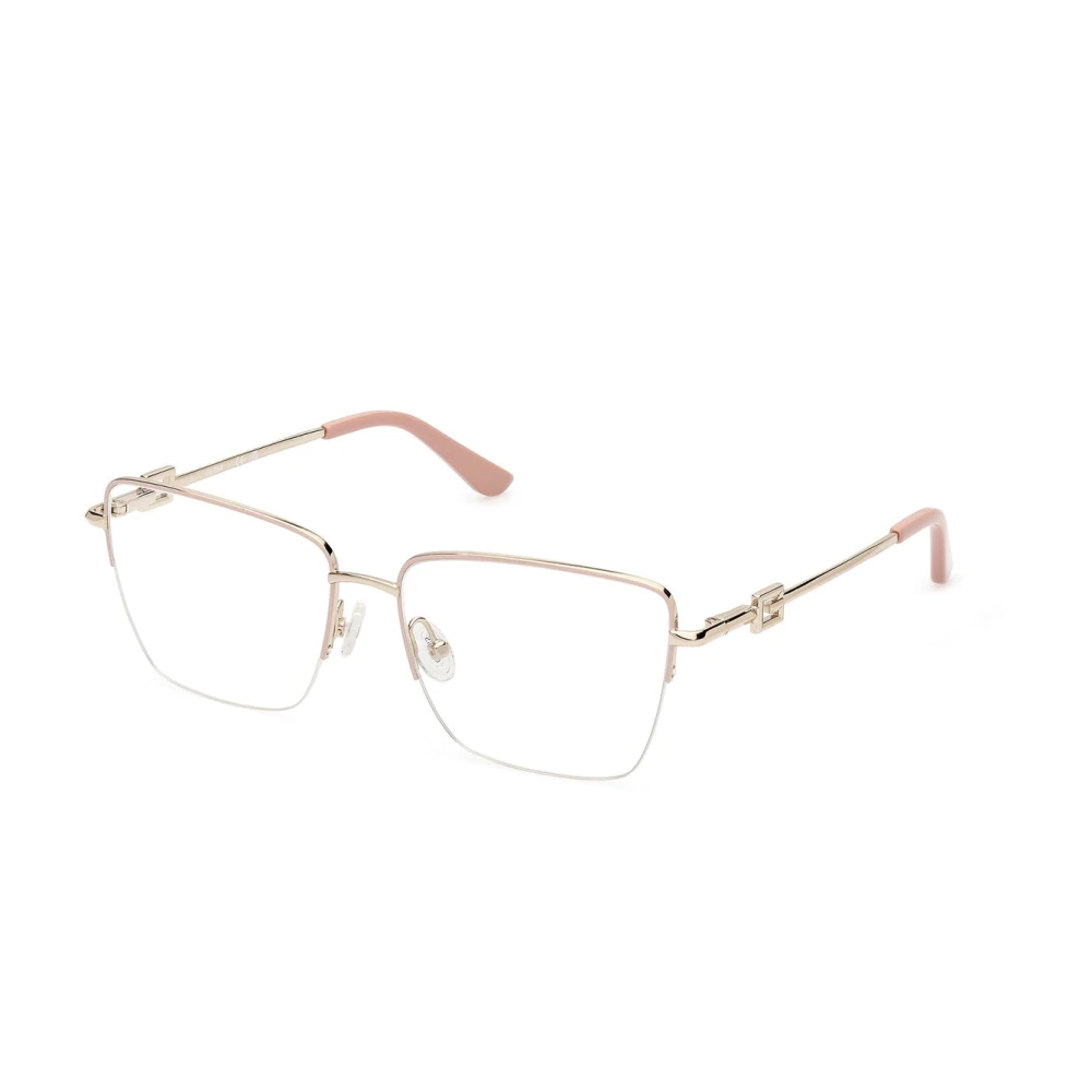 Guess Vierkante Metalen Montuur Bril Pink Dames