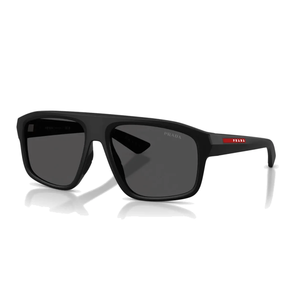 Prada Linea Rossa Black/Grey Ps B02s 1Bo06f Man Sunglasses Injected Geometric Normal - Image 2