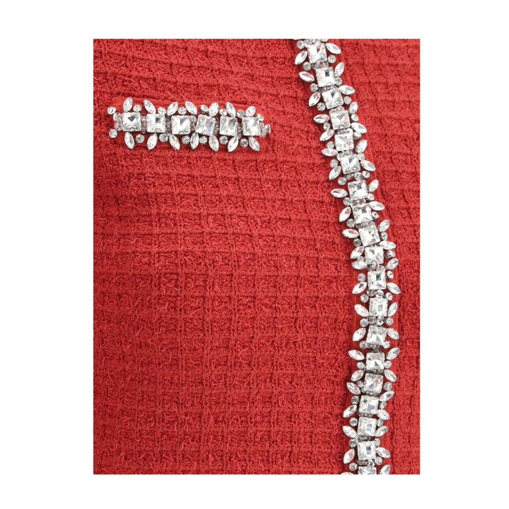 Self Portrait Elegante Gebreide Jas met Juwelen Red Dames