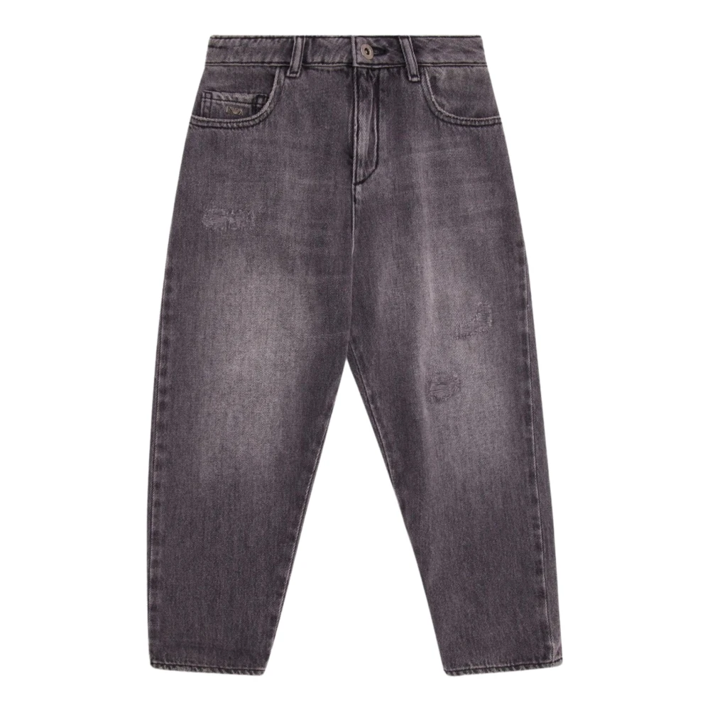 Emporio Armani Grå Junior Jeans med Distressed Effekt Gray, Unisex