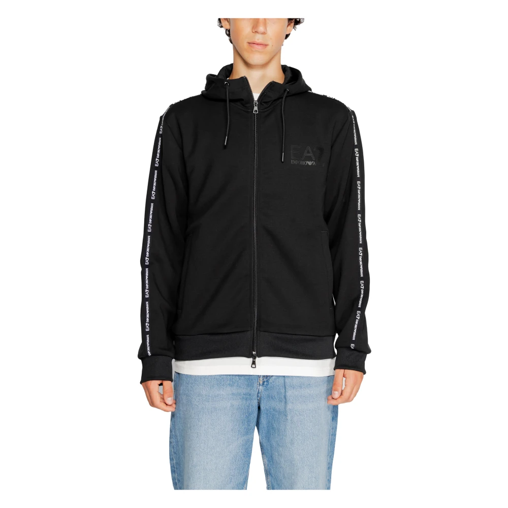 Emporio Armani EA7 Heren Sweatshirt Herfst Winter Collectie Black Heren