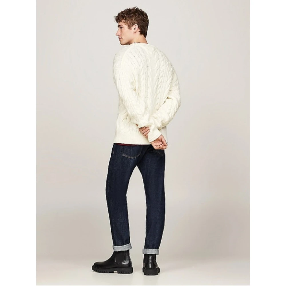 Tommy Hilfiger Gemengde wol gebreide trui Beige Heren