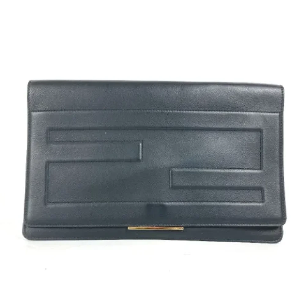 Fendi Vintage Pre-owned Leather clutches Black Dames