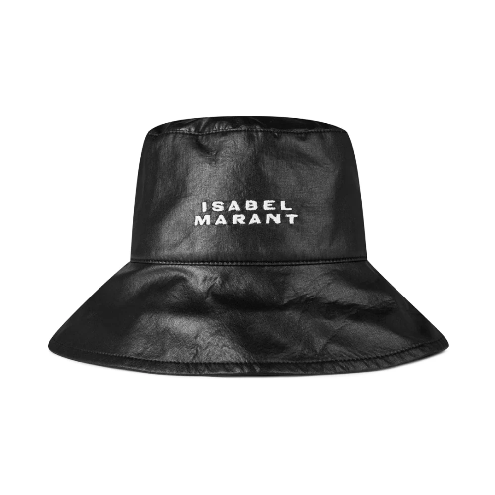 Isabel marant Zwarte Logo Bucket Hat Gemaakt in Bulgarije Black Dames