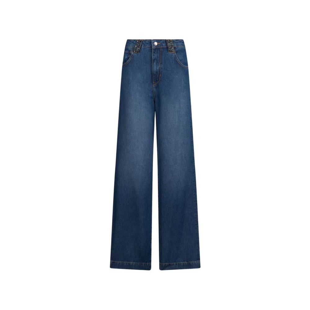 Liu Jo Vrouw Blauw Jeans Dames, W30, Katoen, High-Rise Flared Jeans
