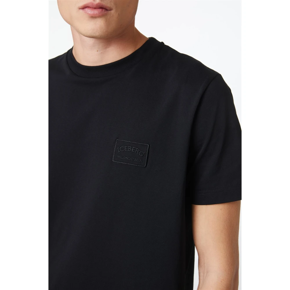 Iceberg Zwart Katoen Regular Fit T-Shirt Black Heren