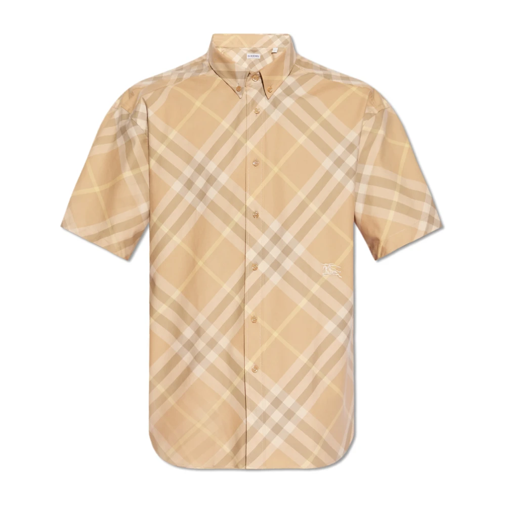 Burberry Men's Beige Checked Shirt
