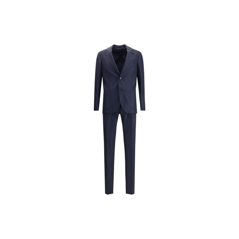 Lardini Men's Blue Single-Breasted Tailored Wool Suit