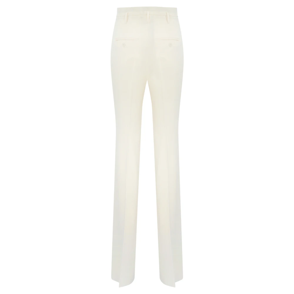Max Mara Studio Hoge Taille Wijde Broek in Cady Beige Dames