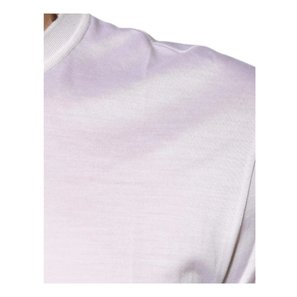 Dolce & Gabbana Witte Zijden Crew Neck Sweater White Heren