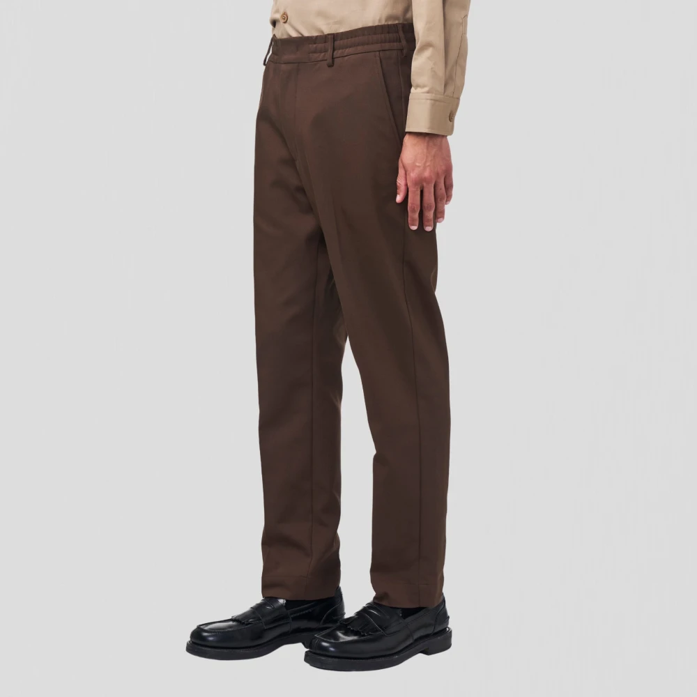 Nn07 Tapered Leg Katoenmix Broek Brown Heren
