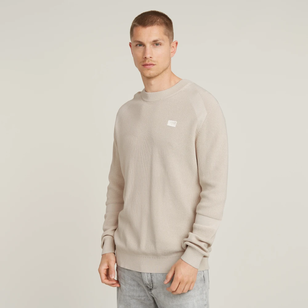G-Star Gebreide Trui met Patroon Beige Heren