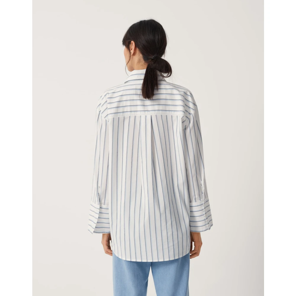 someday. Zaula Mindful Oversized Gestreepte Shirt White Dames