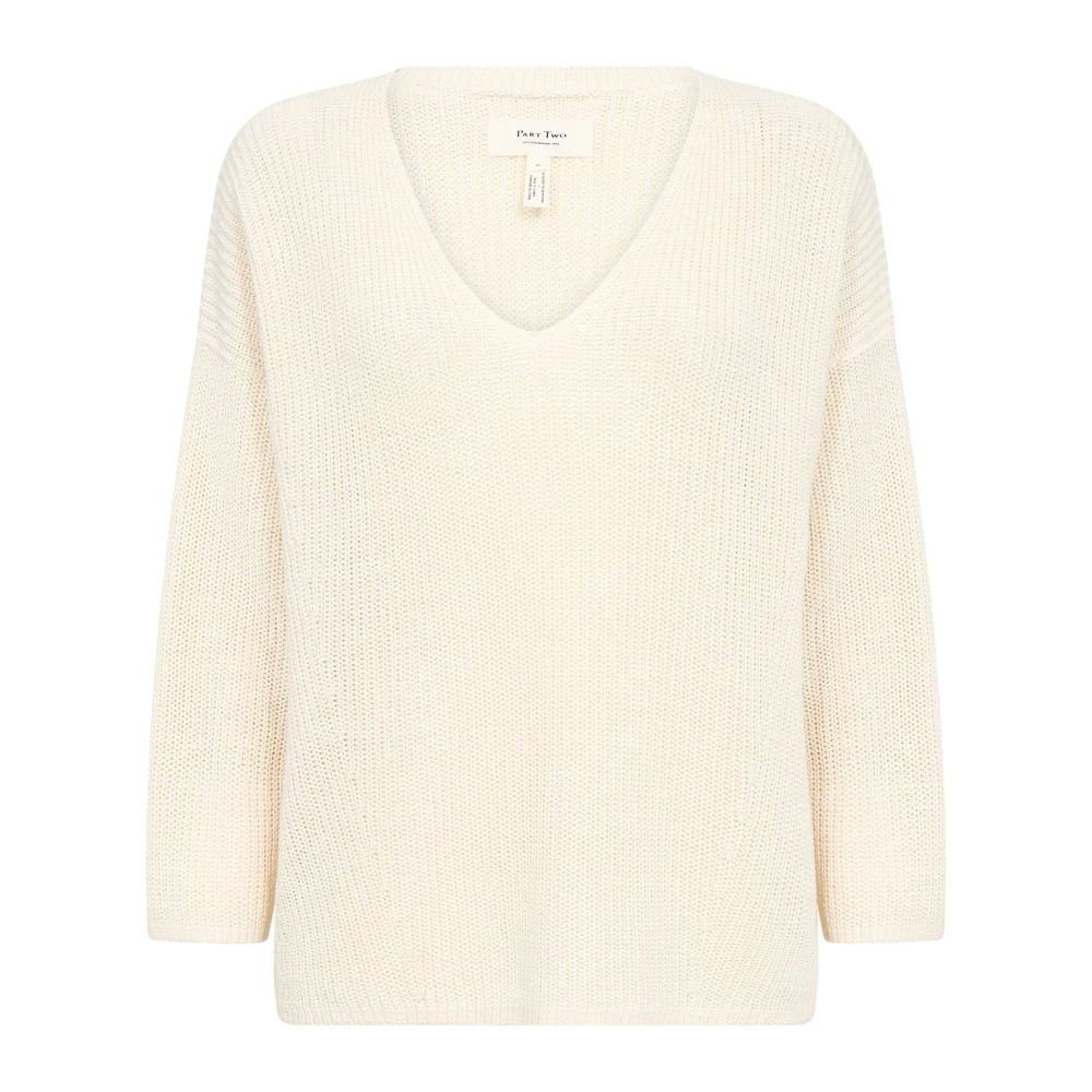 Part Two Eggnog Gebreide Trui met 3 4 Mouwen White Dames