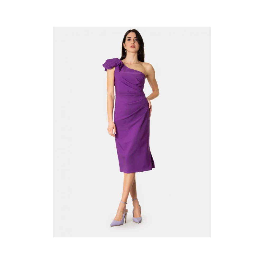 Joseph Ribkoff Elegante Paarse One-Shoulder Jurk Purple Dames