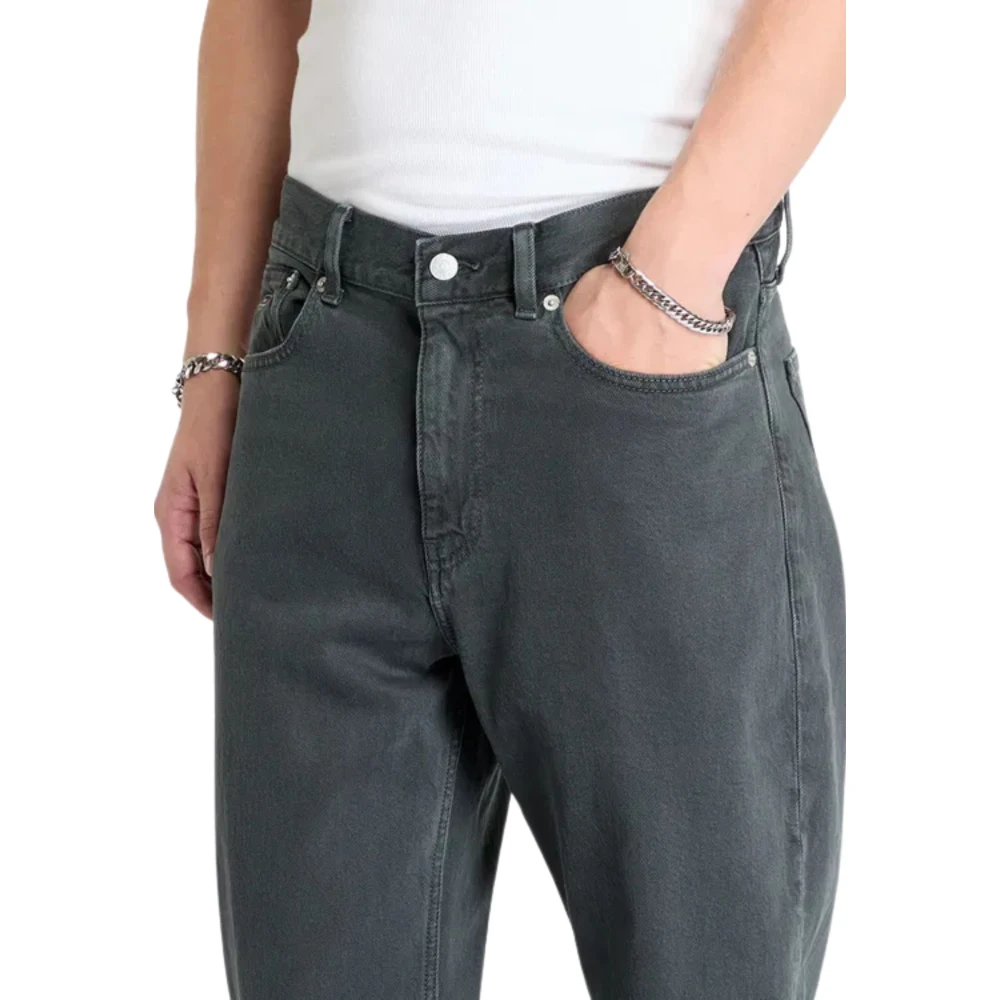 Tommy Hilfiger Antraciet Elastische Katoenen Jeans Gray Heren