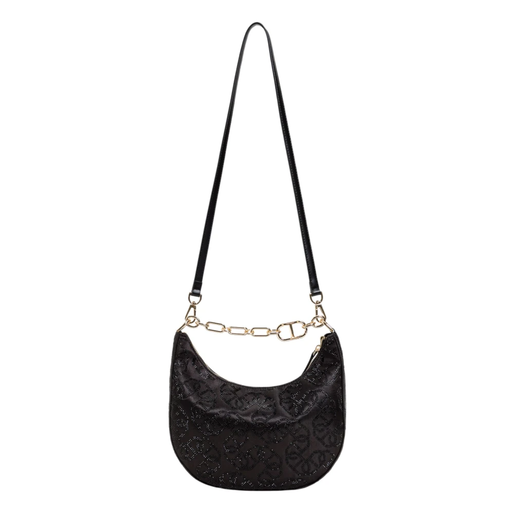 Twinset Zwarte schoudertas met ketting Black Dames
