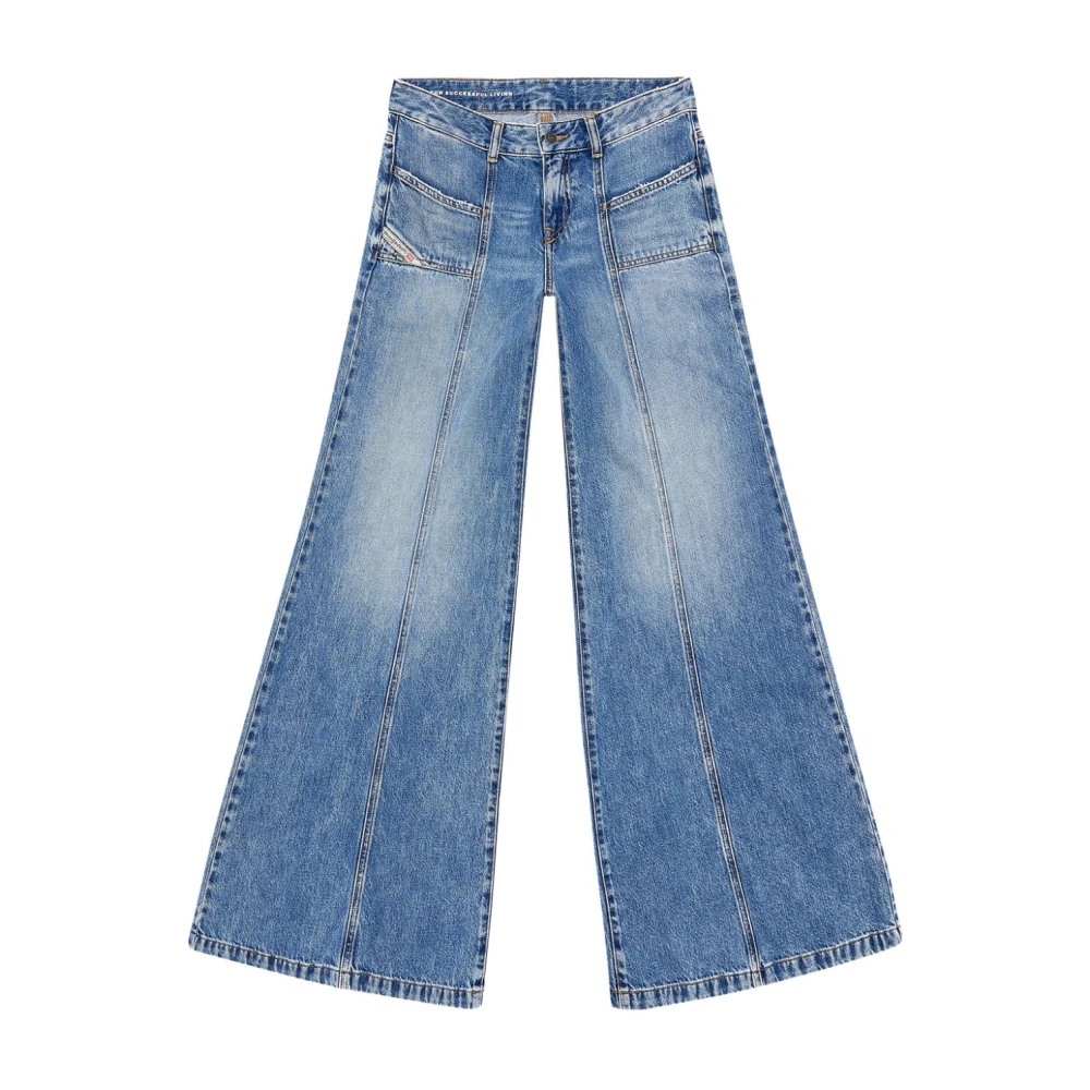 Diesel Blauwe Bootcut Flare Jeans DNA Wassing Blue Dames