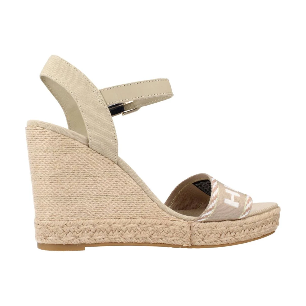 Tommy Hilfiger Women's Beige Seasonal Webbing Wedges