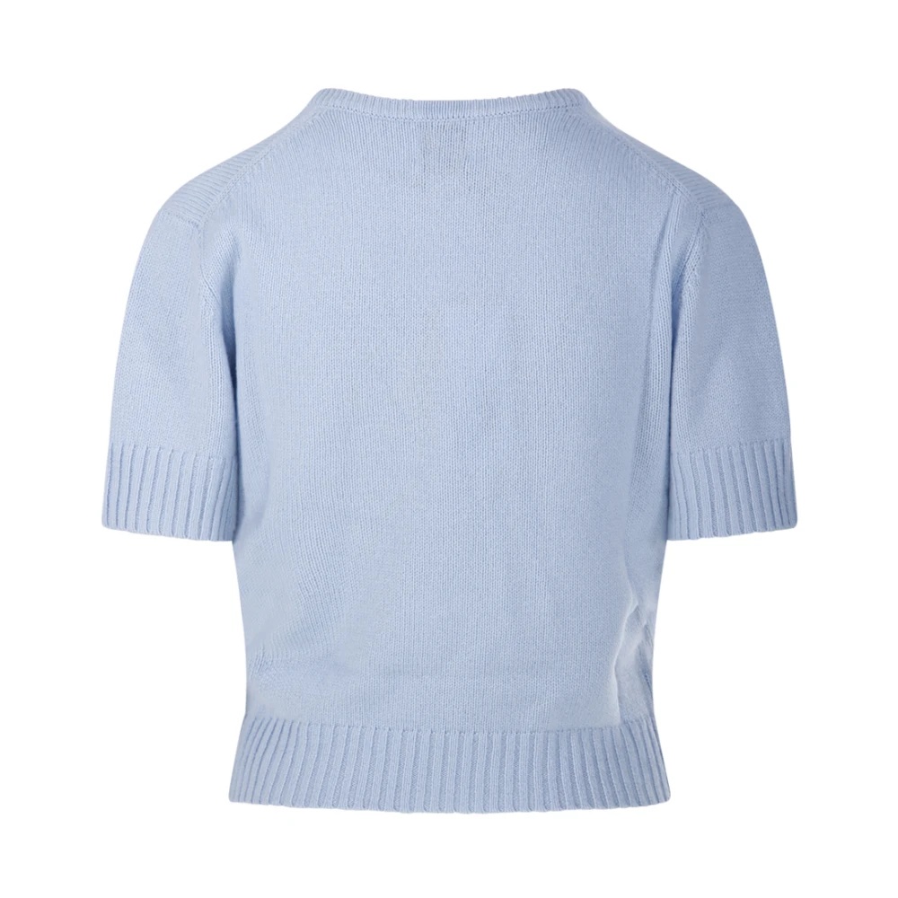 allude Lichtblauwe V-hals trui Blue Dames