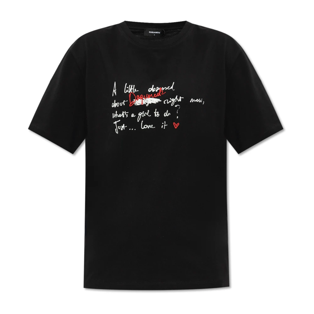 Dsquared2 Bedrukt T-shirt Black Dames