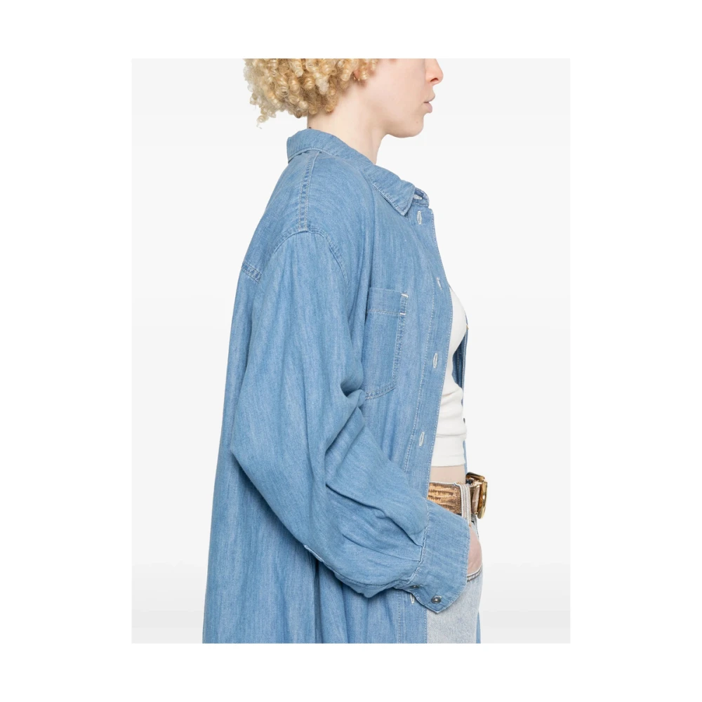 7 For All Mankind Indigo Blauwe Jurk met Zak Blue Dames