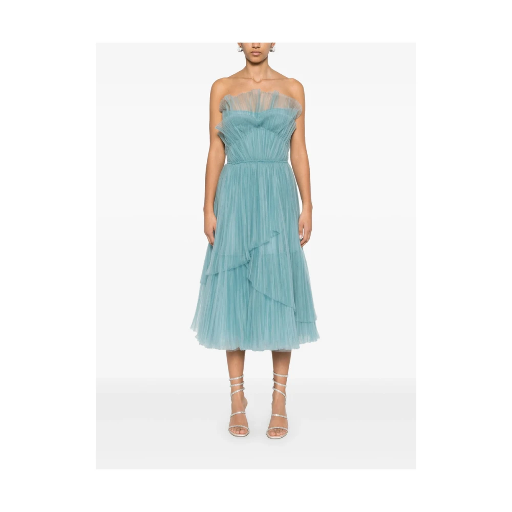 Costarellos Aqua Blauw Mesh Panel Jurk Blue Dames