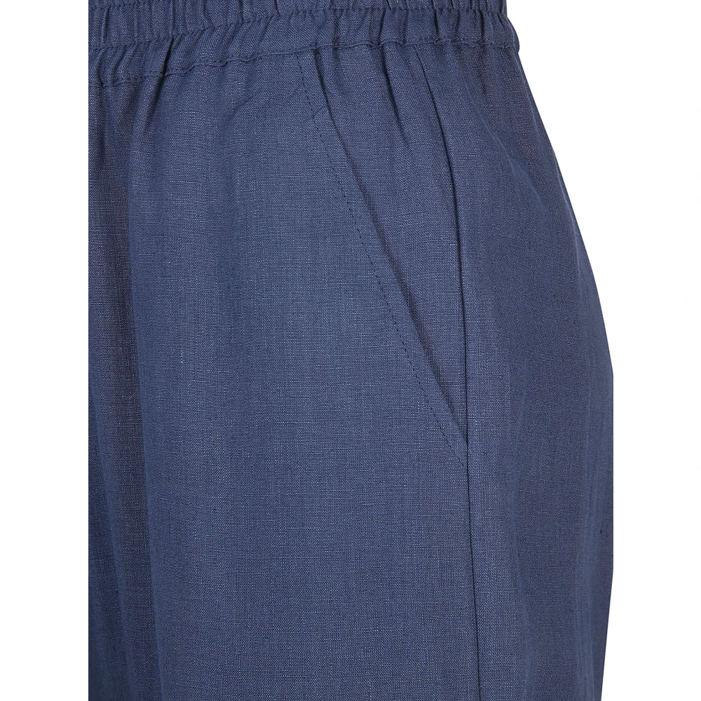Eleventy Blauwe Linnen Broek Made in Italy Blue Dames