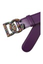 ceinture-en-cuir-violet-avec-logo