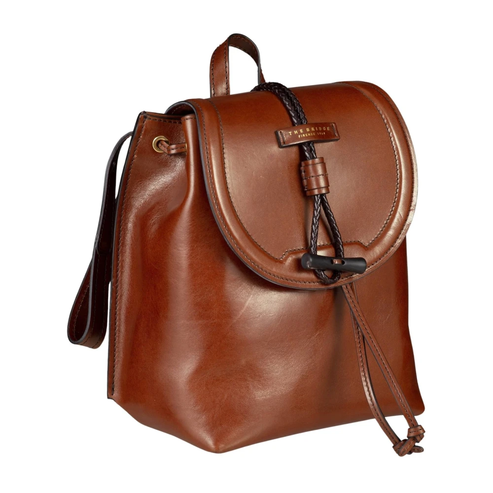 The Bridge Women's Brown Leather Backpack Unisex