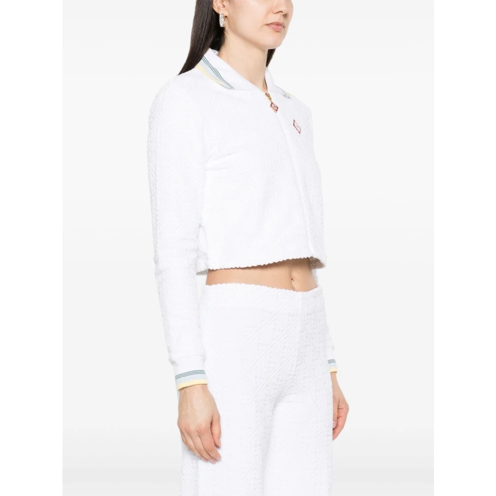 Casablanca Geborduurd Logo Handdoek Sweater White Dames