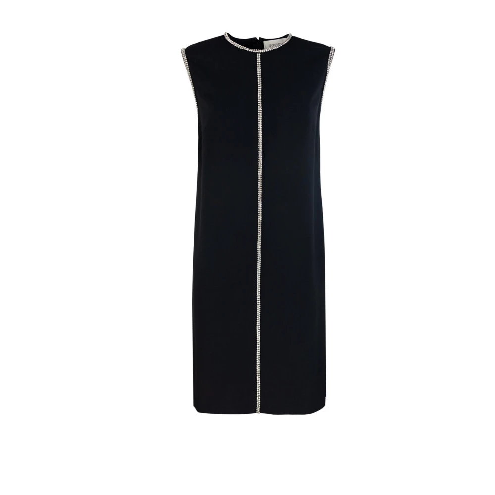 SPORTMAX Zwarte mouwloze jurk met strass detail Black Dames