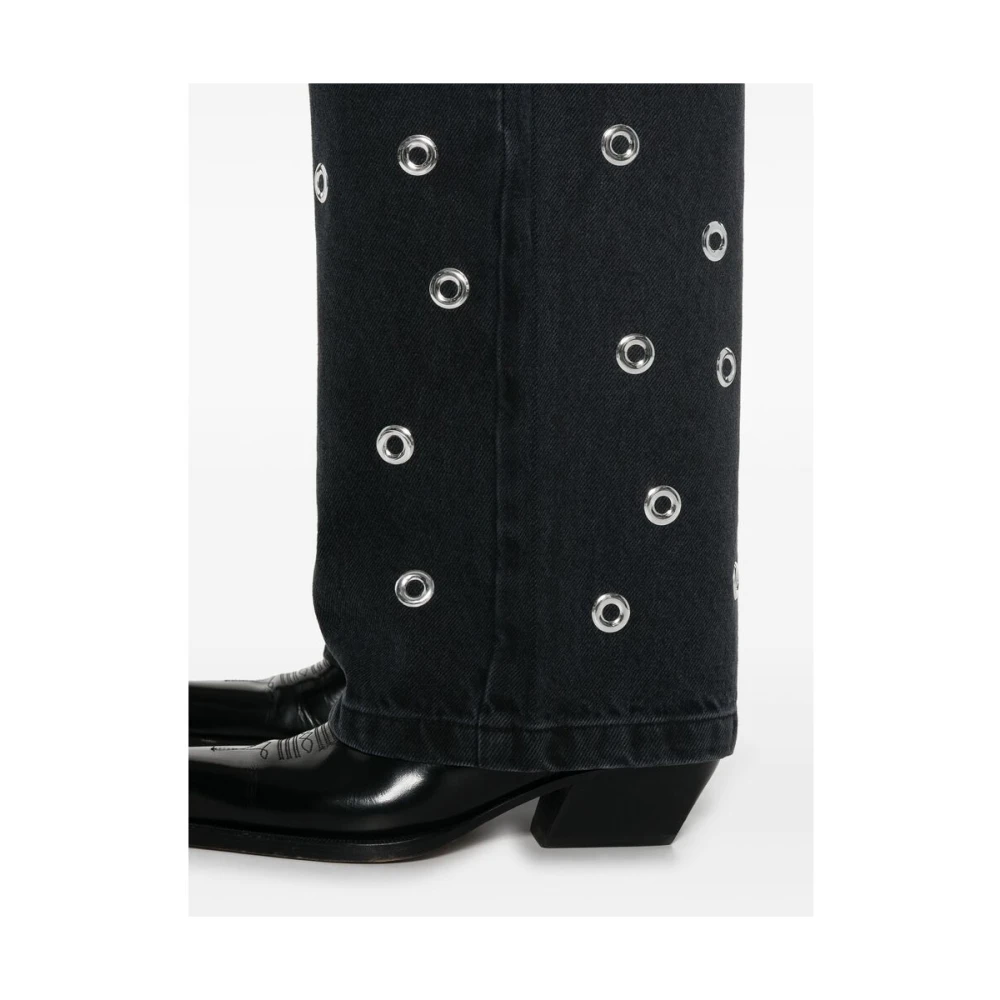 Rotate Birger Christensen Donkergrijze klassieke jeans met oogjes Gray Dames