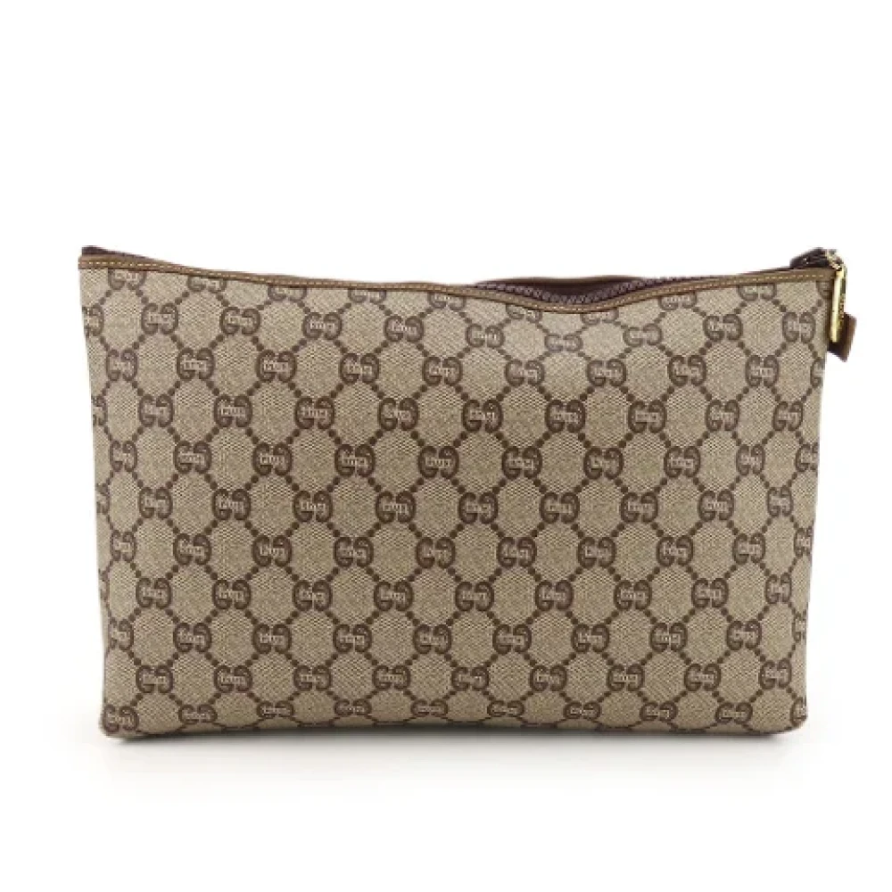 Gucci Vintage Pre-owned Canvas clutches Beige Dames