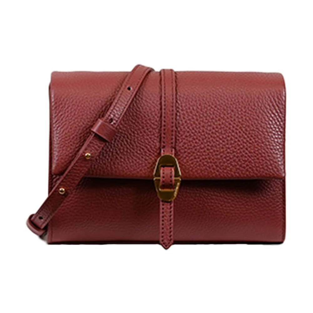 Coccinelle Bruin Leren Schoudertas Metalen Detail Brown Dames