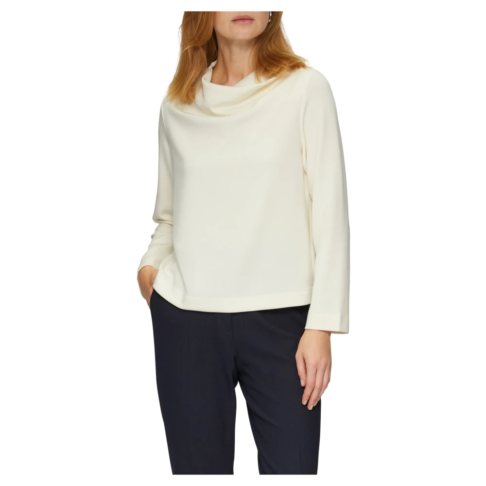 s.Oliver Sweatshirt met watervalhals Beige Dames
