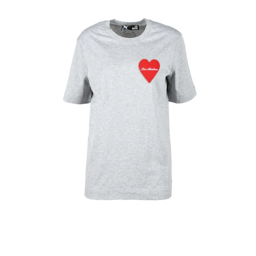 Love Moschino Grijze Bedrukte T-shirt voor Dames voor Lente Zomer Gray Dames