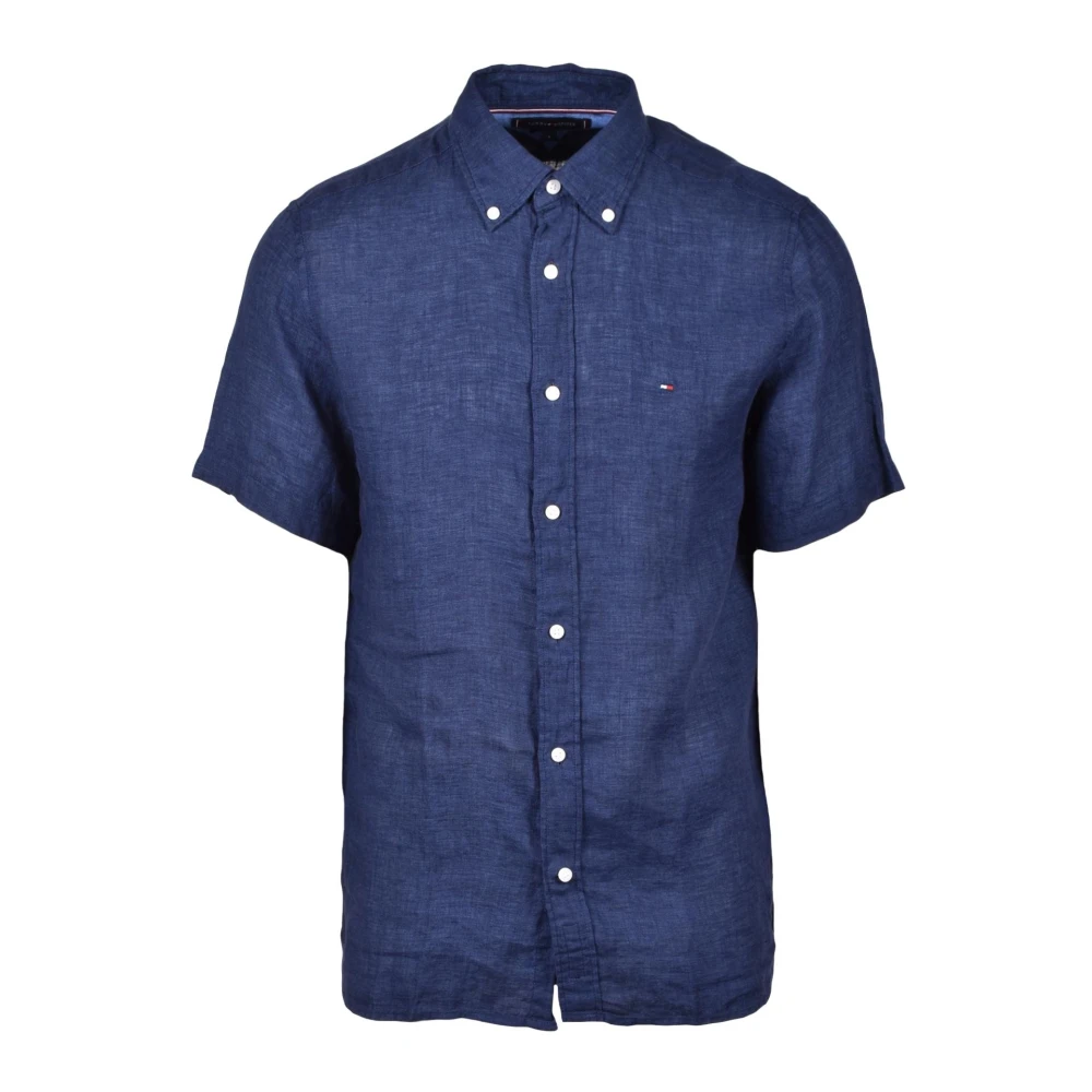 Tommy Hilfiger Linnen Overhemd Pink Heren