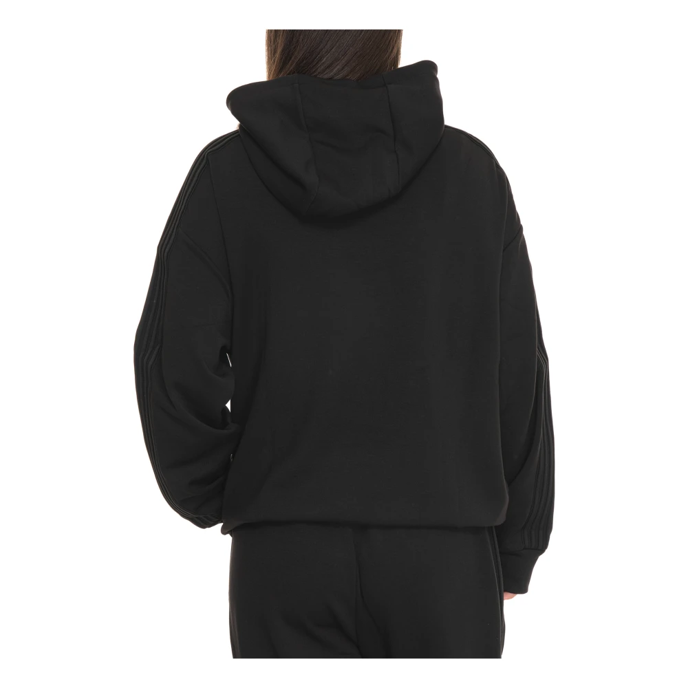 Emporio Armani EA7 Hoodie met Streep en Logo Black Dames