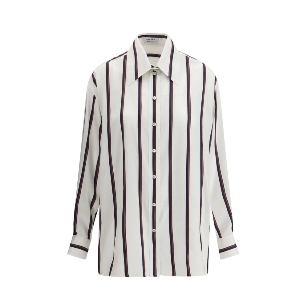 alexander mcqueen Gestreept zijden overhemd Moderne twist Multicolor Dames