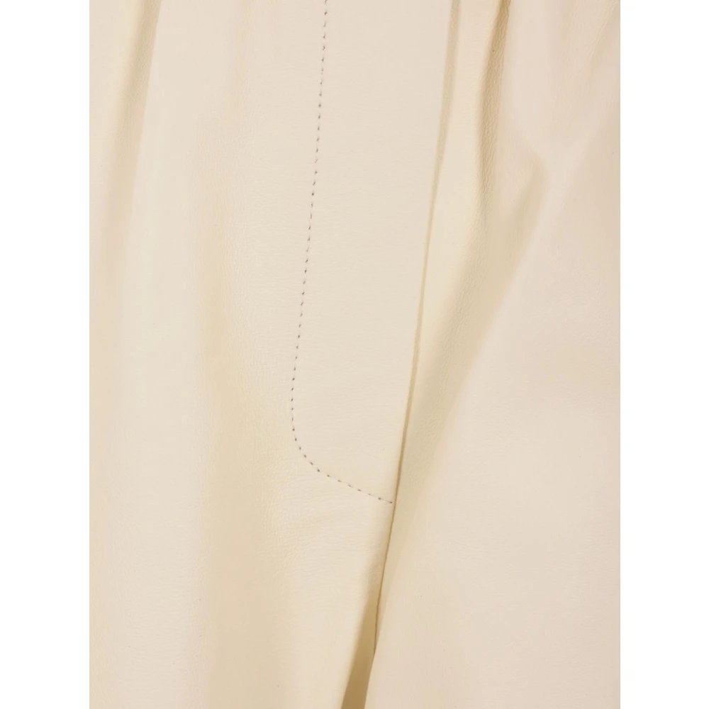 Arma Beige Cropped Leren Broek Beige Dames