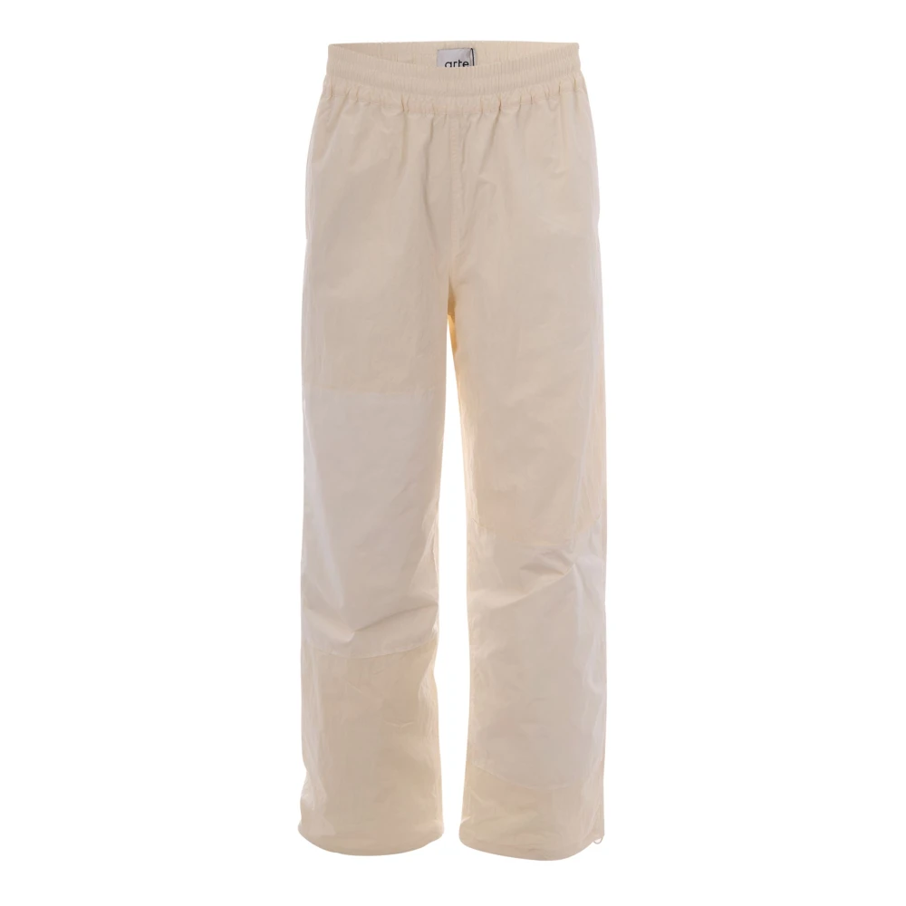 Arte Antwerp Men's Beige Straight Trousers, S, Squared Track Trousers