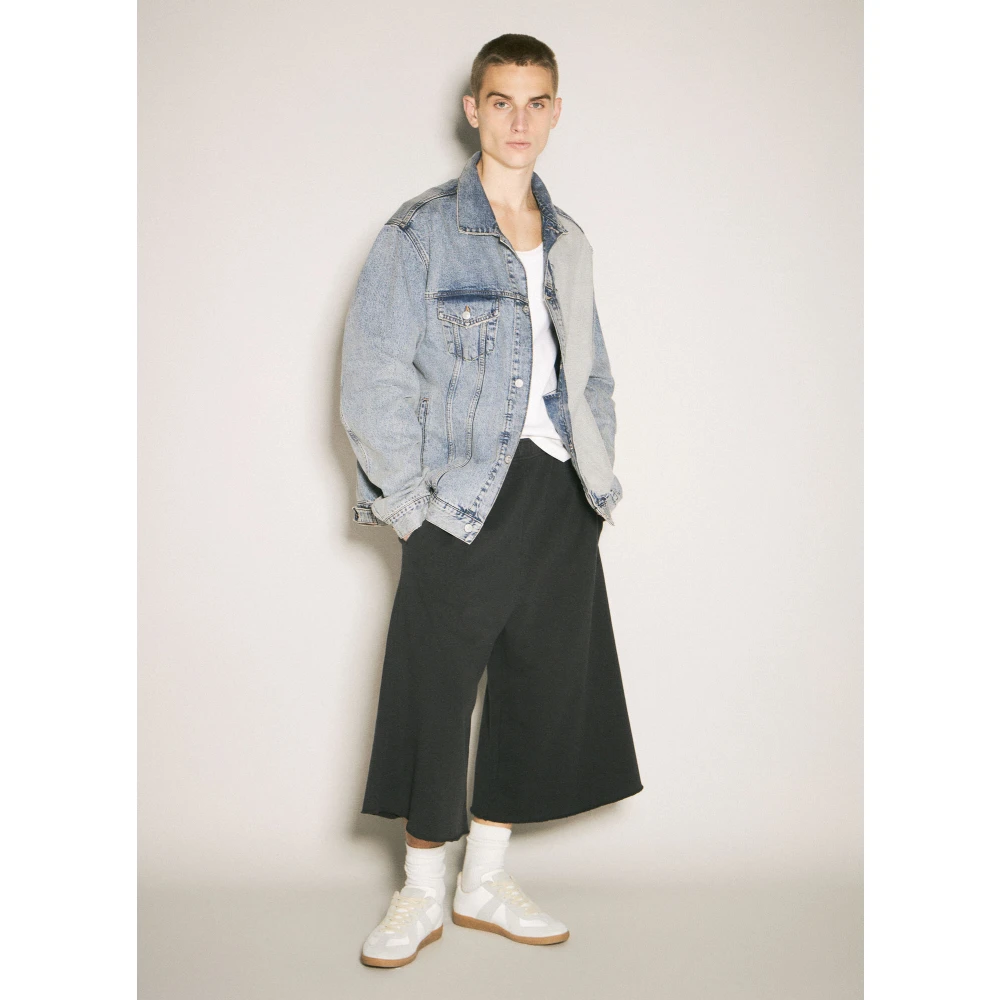 MM6 Maison Margiela Logo Geborduurde Katoenen Jersey Shorts Black Dames