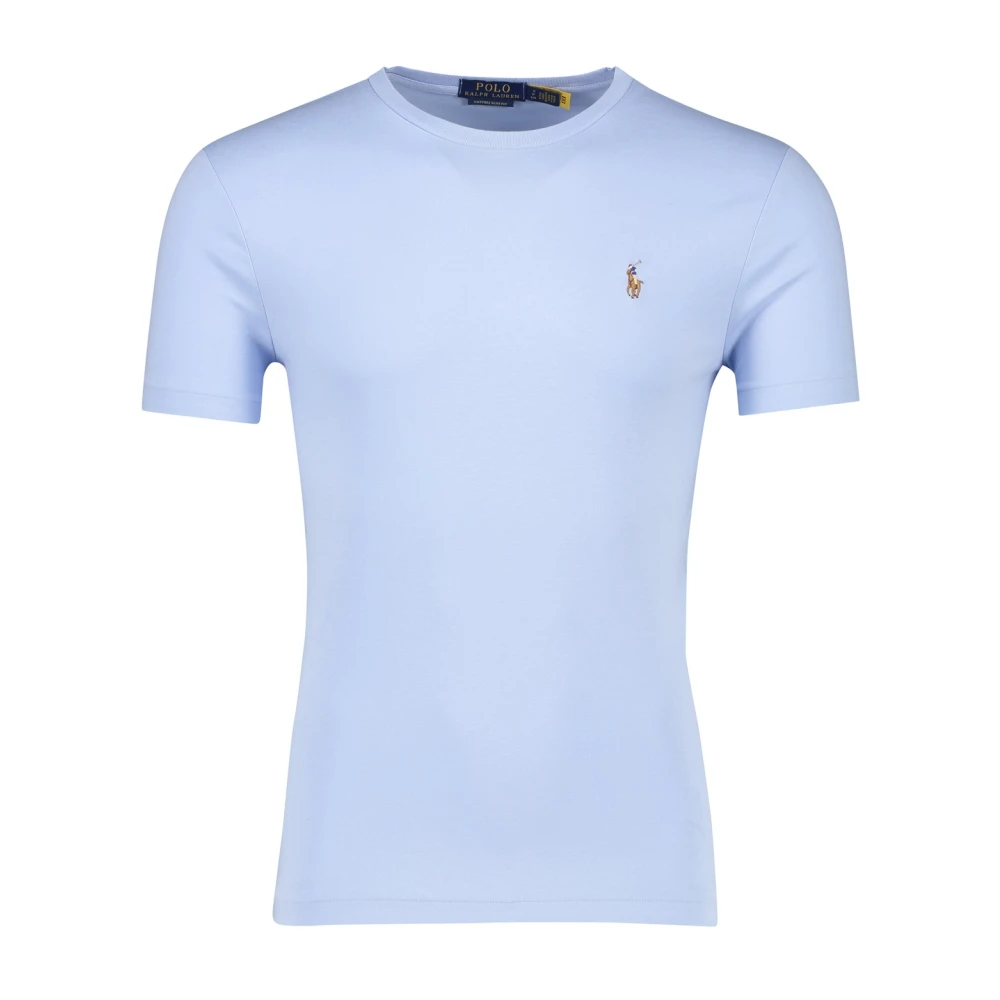 Polo Ralph Lauren Lichtblauw Custom Slim Fit T-shirt Blue Heren