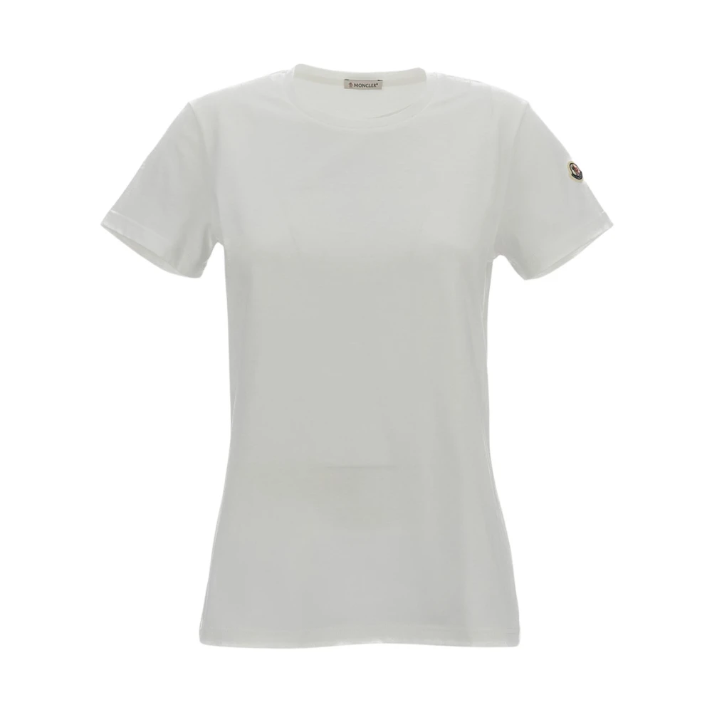 Moncler Women's White Logo-Patch Cotton T-Shirt - T-Shirts - Xs - Tops