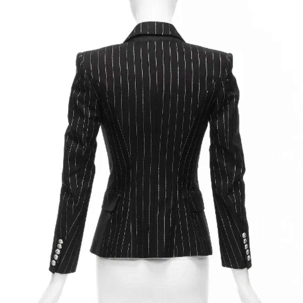 Balmain Pre-owned Cotton outerwear Black Dames